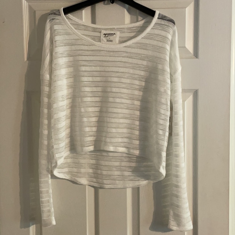 Arizona size large long sleeve see-through top